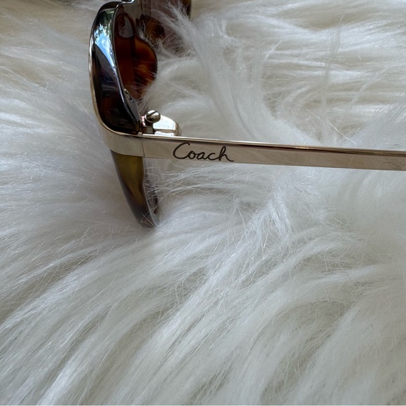 Coach Tortoise Sunglasses with Gold Hardware - Picture 3 of 7